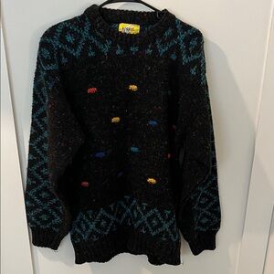 Vintage Colorful Patterned Crewneck Sweater